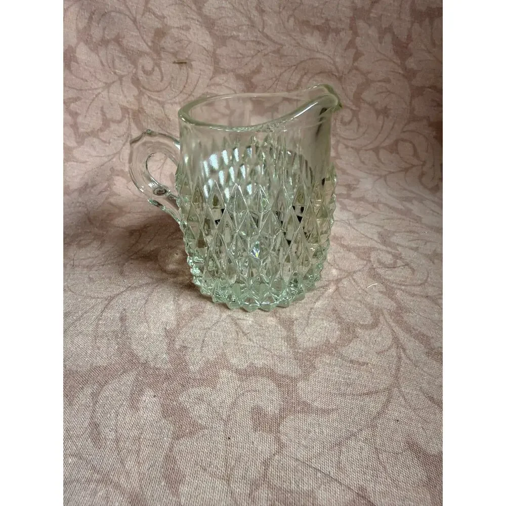 Vintage Diamond Point Replacement Glass Cream Pitcher 3